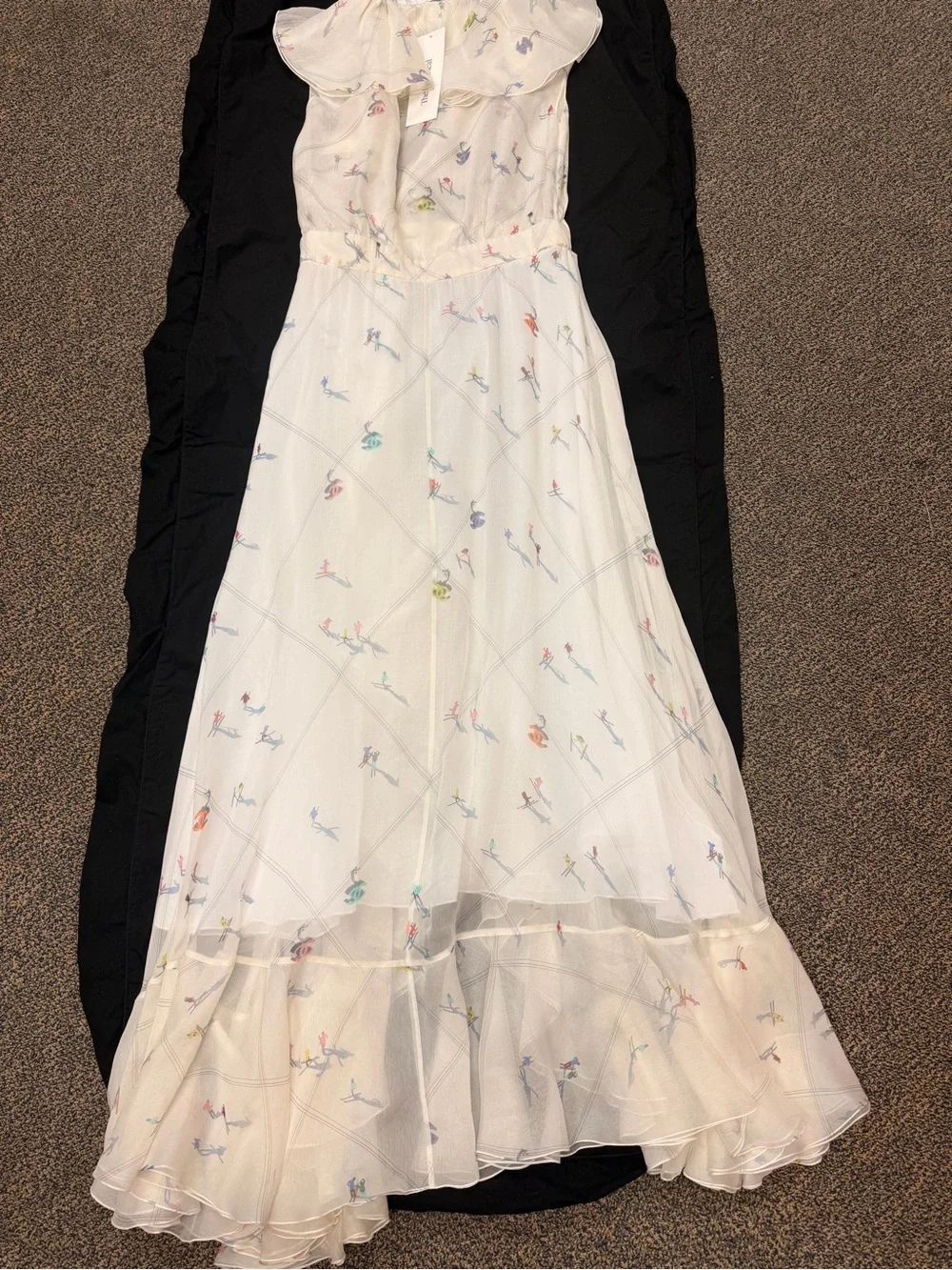 Chanel Light Ruffle Maxi Dress in Ivory